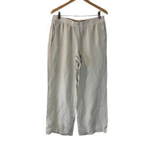 Lane Bryant Beige Linen Blend Pants Plus Size 14 16 Pull On Pockets Nude Neutral